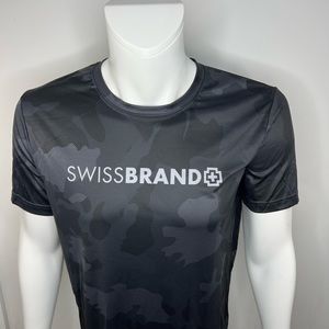 SWISS BRAND, MENS MEDIUM, BLACK CAMOUFLAGE, T-SHIRT